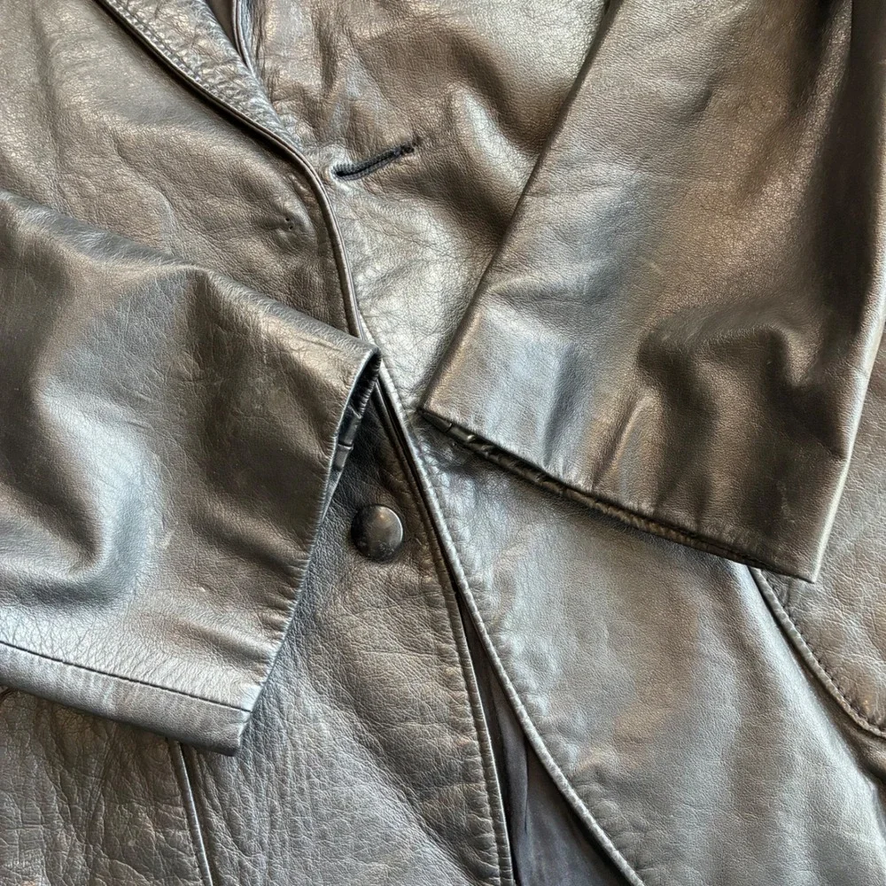 Pioneer Wear Albuquerque Vintage‎ Black Genuine Leather Western Blazer Jacket 42